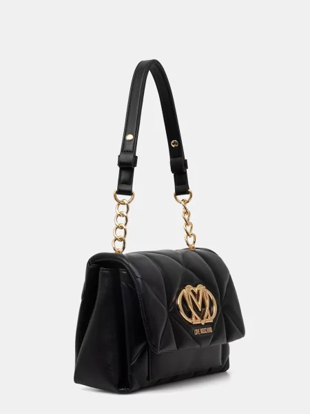 Love Moschino geantă poștas pentru femei cu imitație de piele negru
