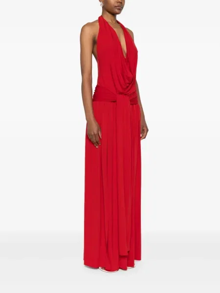 Rochie Nissa cu gât halter de costum roșu
