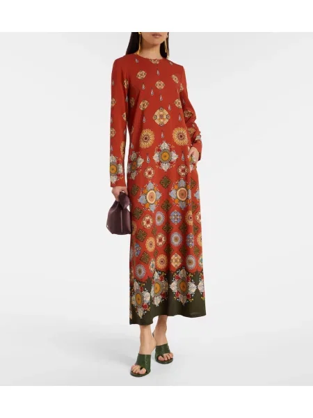 Rochie maxi La Doublej cu imagine din jerseu de costum portocaliu