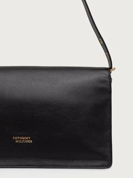 Tommy Hilfiger Torebka Crest Leather Conv Shoulder Bag czarny