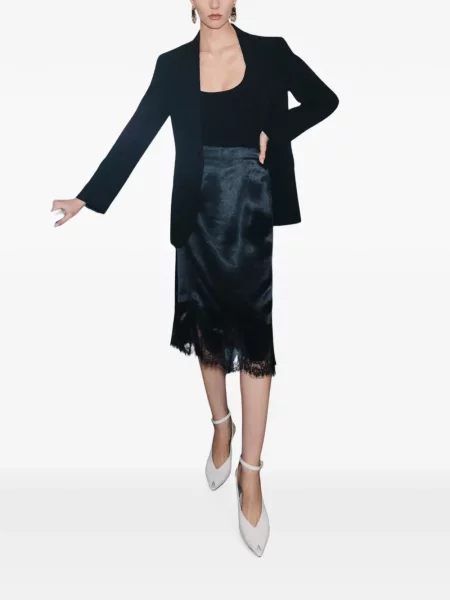 Fustă midi Marella din satin negru