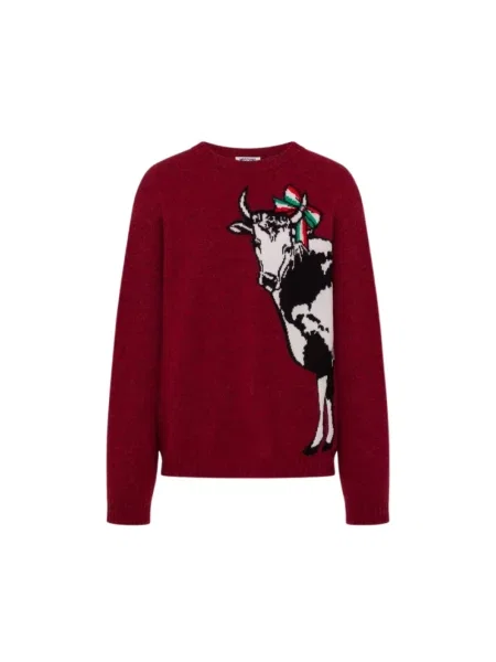 Sweter Moschino wełniany czerwony