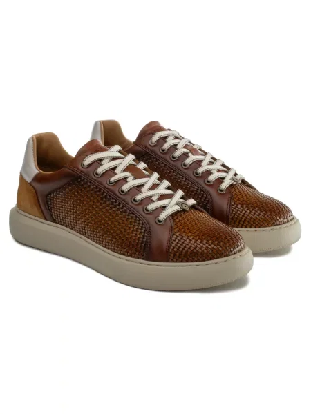 Sneakersy Ambitious skórzane brązowe