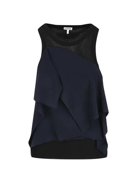 Top Loewe fără mâneci drapat albastru