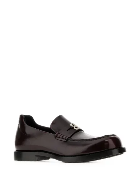 Bőr loafer Balenciaga autogrammal piros