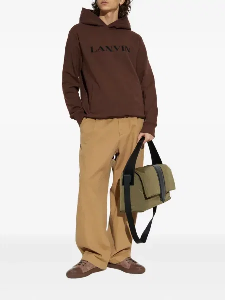 Hanorac cu glugă Lanvin cu broderie maro