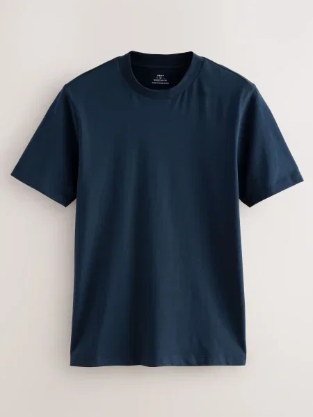 Next Tricou Essential albastru marin / negru alb