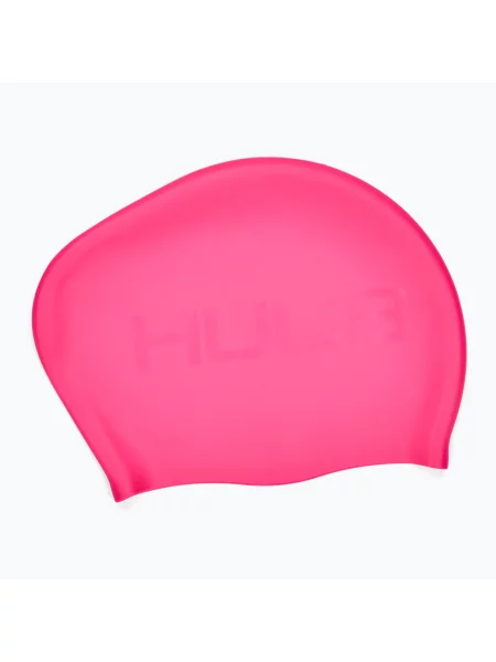 Plavecká čepice HUUB Swim Cap Long Hair neon pink