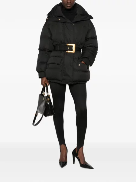 Cu centură geacă cu puf Balmain negru