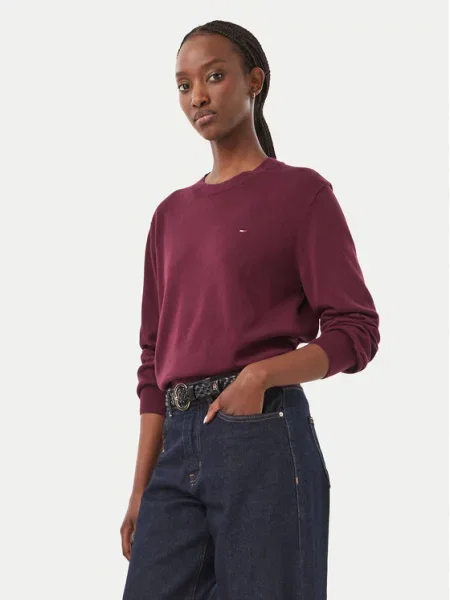 Kötött szvetter Tommy Jeans lila