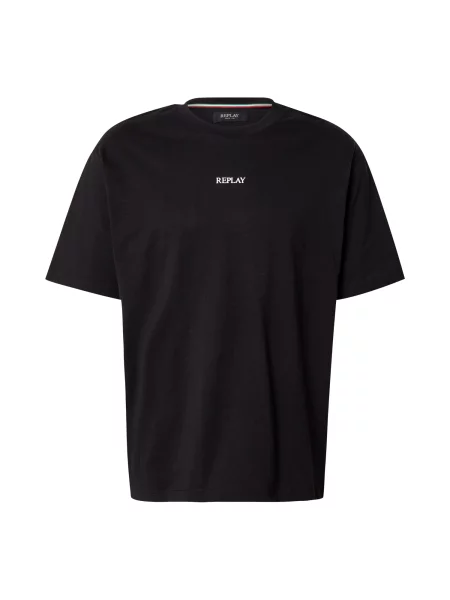 REPLAY Tricou negru alb