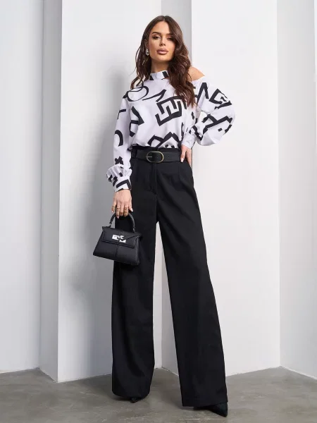 Штани палаццо ISSA Plus чорний