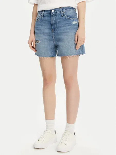 Calvin Klein Jeans Pantaloni scurți de blugi Mom Fit albastru