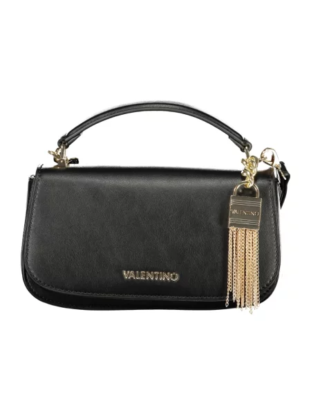 Lniana torebka crossbody Valentino czarna