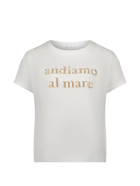 Scurt tricou Betty & Co cu imagine alb