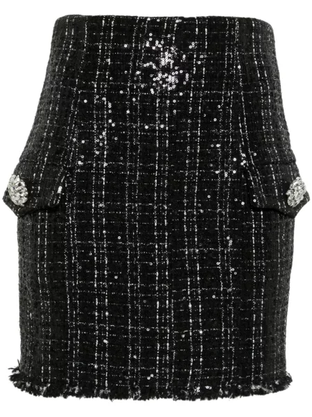 Fustă Balmain din tweed negru
