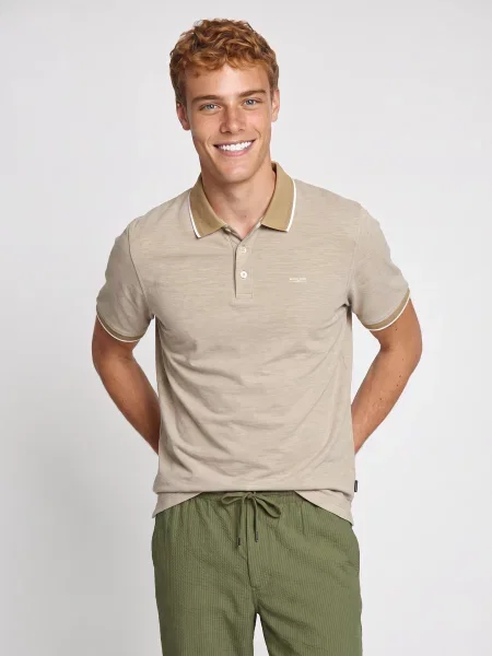 Tricou polo Jack & Jones bej