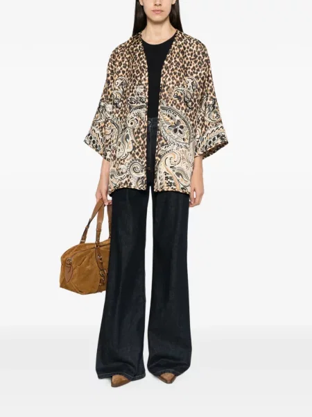 Geacă Etro cu imagine cu model leopard maro