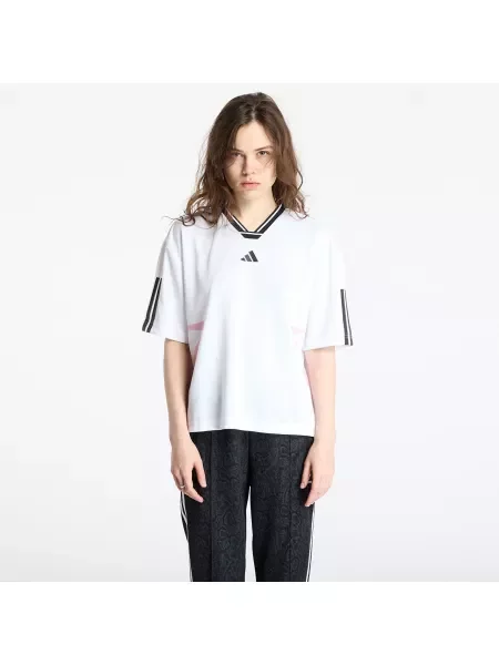 T-shirt adidas Tiro Cut 3 Stripes Color Block Boyfriend T-Shirt White/ Black/ True Pink M bijela