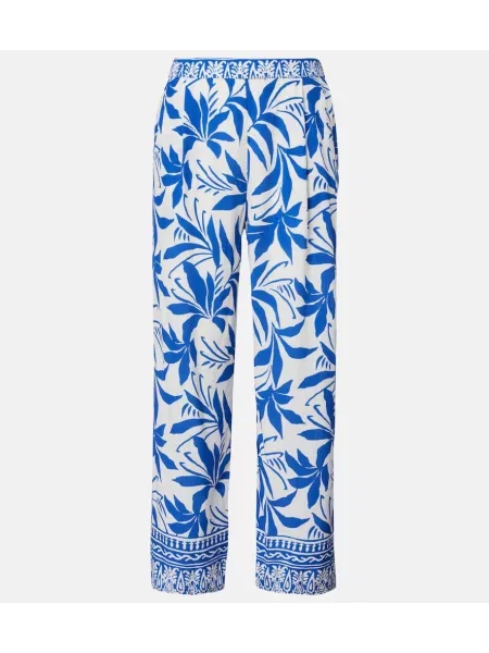 Pantaloni Velvet de catifea cu imagine albastru