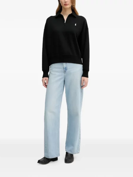 Curea Polo Ralph Lauren cu broderie din fleece cu șireturi albastru