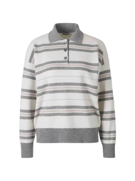 Tricou polo Peserico cu dungi alb