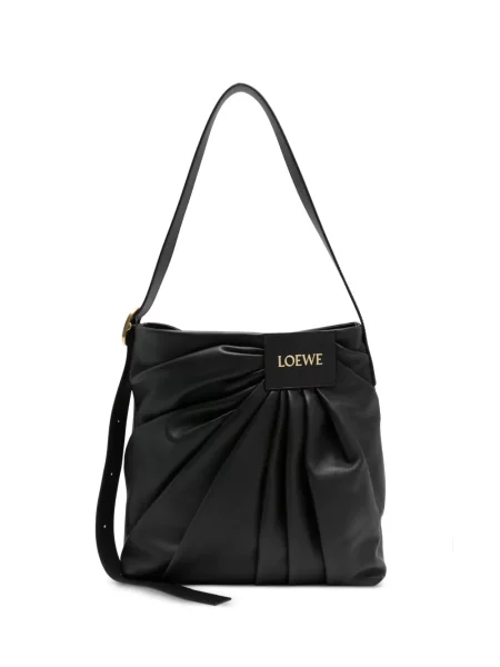 Geantă Loewe din piele drapată negru