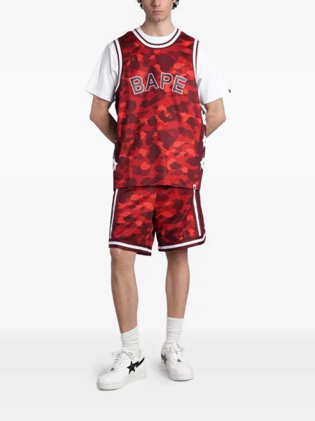 Hálós terepmintás ing A Bathing Ape® nyomtatás piros