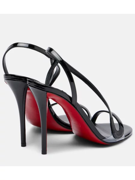 Kožené lakované sandále Christian Louboutin čierna