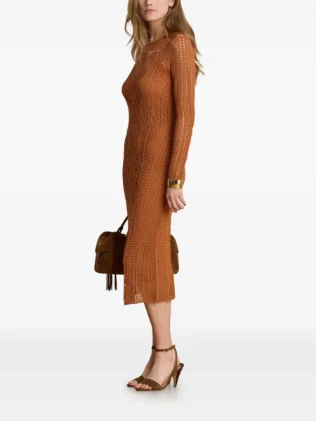 Lung rochie midi Lauren Ralph Lauren tricotate maro