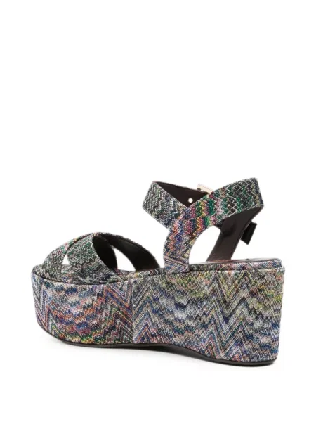 Sandale Missoni tricotate cu platformă albastru