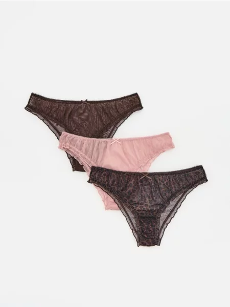 Reserved Chiloți tip bikini 3 bucăți maro-închis maro