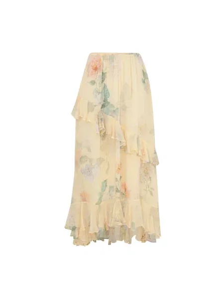 Spódnica Zimmermann z falbankami żółta