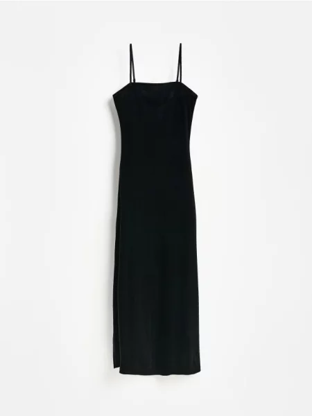 Reserved Rochie maxi din catifea negru