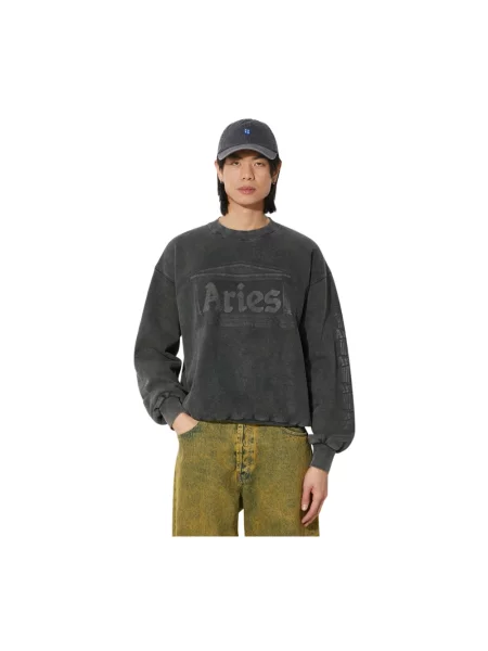 Aries bluza Aged Ancient Column Sweat czarny z nadrukiem szara