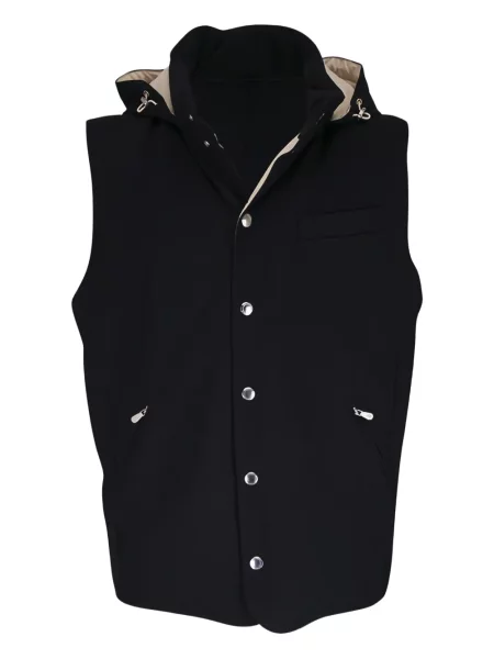 Prsluk Brunello Cucinelli s kapuljačom crna