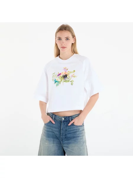 Tricou New Balance Watercolor Multi Boxy T-Shirt White M alb