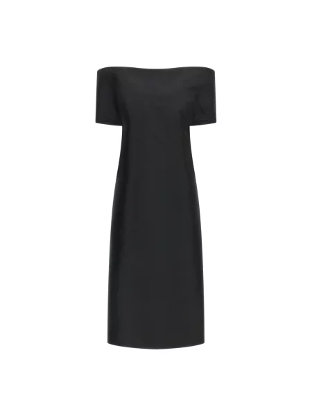 Sukienka midi Jil Sander wełniana czarna