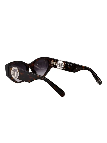Ochelari de soare Philipp Plein Eyewear cu imprimeu geometric maro