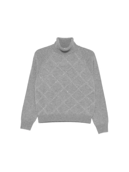 Sweter Peserico z kaszmiru z nadrukiem szary