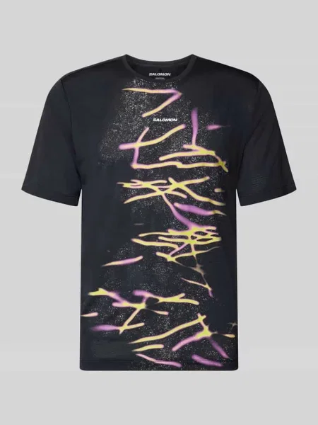 T-shirt z nadrukiem z logo i motywem model Kout' Salomon czarna