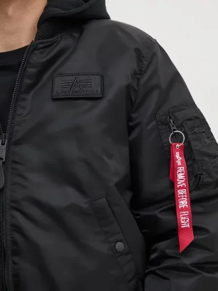 Dzseki Alpha Industries Zip Hood Backprint Black/ Reflective M fekete