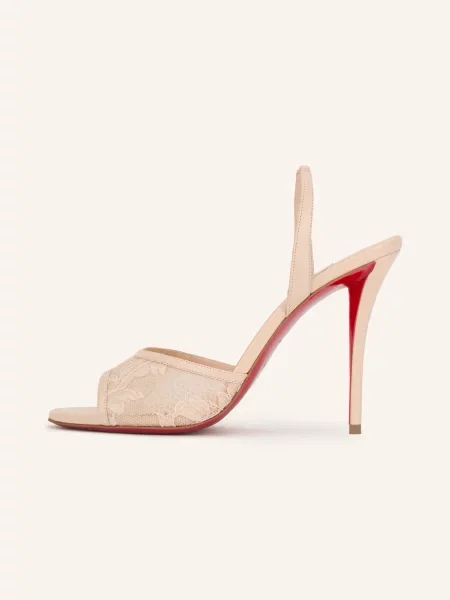 Christian Louboutin Sandály Miss Z Lace Sling světle růžová