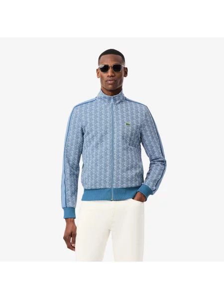 Lacoste Żakardowa Bluza Dresowa Paris Zapinana Na niebieski