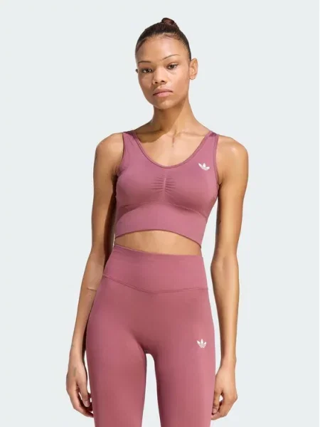 Adidas Biustonosz sportowy Essentials Seamless Bralette różowy