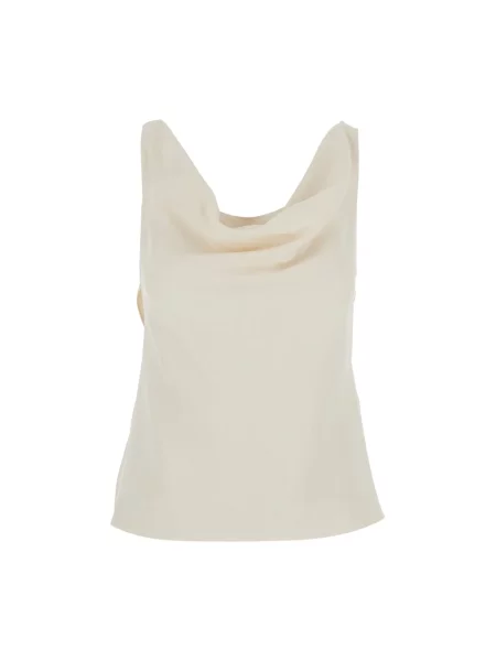 Lniana bluzka Brunello Cucinelli beżowa