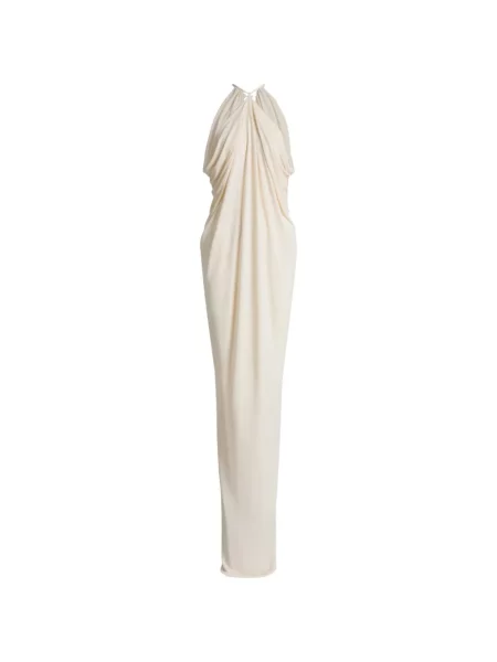 Rochie maxi Alberta Ferretti drapată cu gât halter de costum