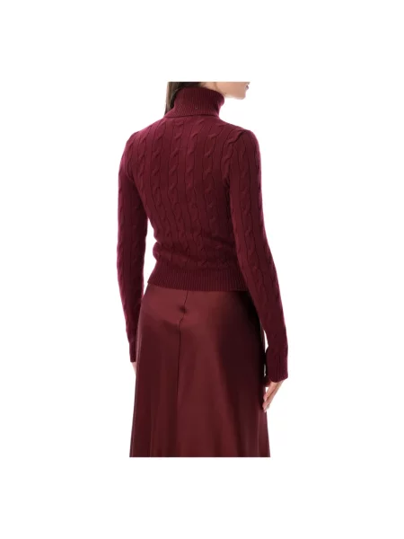 Sweter z golfem Ralph Lauren do golfa czerwony
