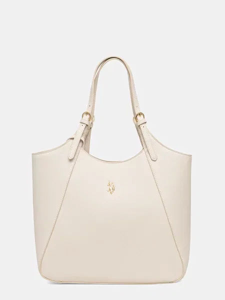 U.S. Polo Assn. geantă shopper pentru femei cu imitație de piele JONES bej