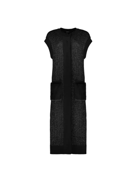Długi kardigan Herno bez rękawów czarny